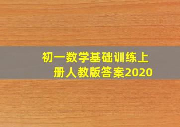 初一数学基础训练上册人教版答案2020