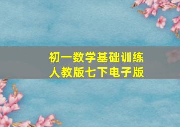 初一数学基础训练人教版七下电子版