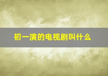 初一演的电视剧叫什么