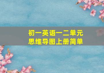 初一英语一二单元思维导图上册简单