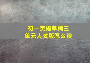 初一英语单词三单元人教版怎么读