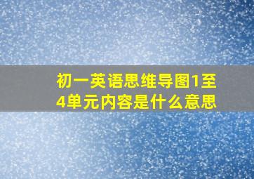 初一英语思维导图1至4单元内容是什么意思