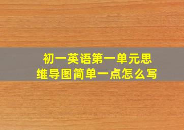 初一英语第一单元思维导图简单一点怎么写