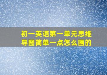 初一英语第一单元思维导图简单一点怎么画的