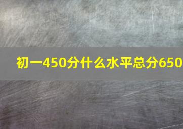 初一450分什么水平总分650