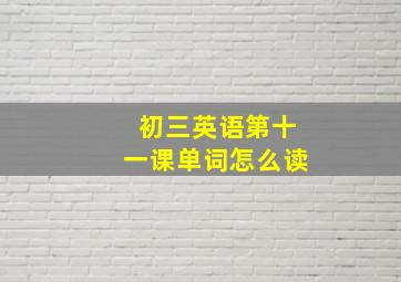 初三英语第十一课单词怎么读