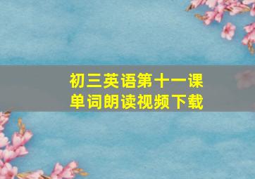 初三英语第十一课单词朗读视频下载