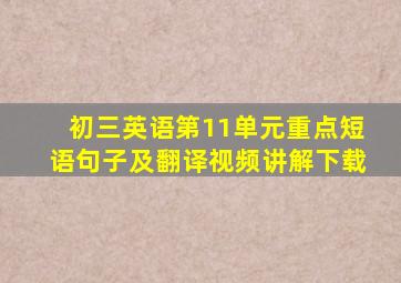 初三英语第11单元重点短语句子及翻译视频讲解下载