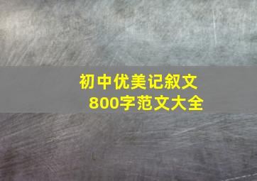 初中优美记叙文800字范文大全