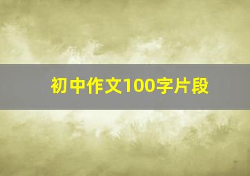 初中作文100字片段