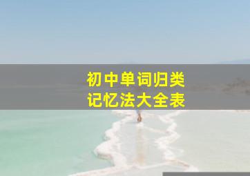 初中单词归类记忆法大全表