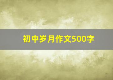 初中岁月作文500字