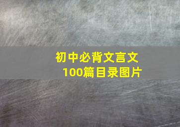 初中必背文言文100篇目录图片