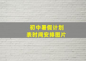 初中暑假计划表时间安排图片