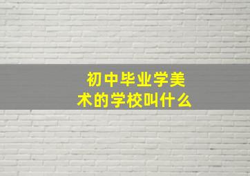 初中毕业学美术的学校叫什么