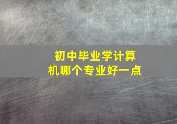 初中毕业学计算机哪个专业好一点