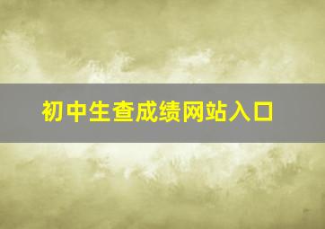 初中生查成绩网站入口