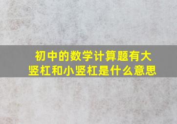 初中的数学计算题有大竖杠和小竖杠是什么意思