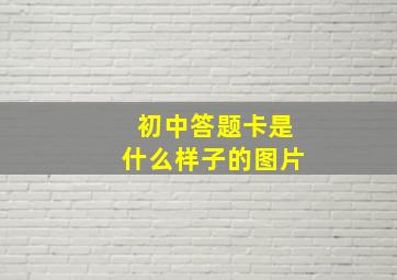 初中答题卡是什么样子的图片