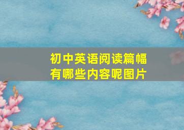 初中英语阅读篇幅有哪些内容呢图片