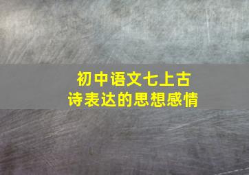 初中语文七上古诗表达的思想感情