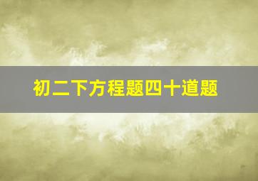 初二下方程题四十道题