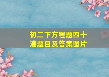 初二下方程题四十道题目及答案图片