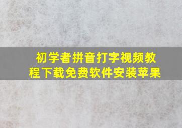 初学者拼音打字视频教程下载免费软件安装苹果