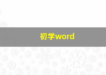 初学word