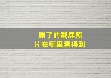 删了的截屏照片在哪里看得到