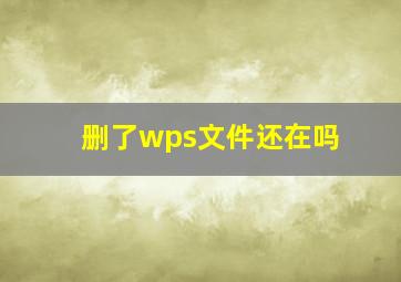 删了wps文件还在吗