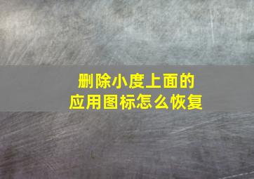 删除小度上面的应用图标怎么恢复