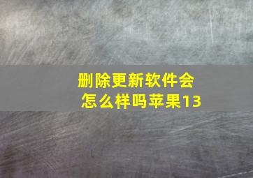 删除更新软件会怎么样吗苹果13