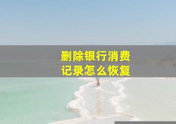 删除银行消费记录怎么恢复