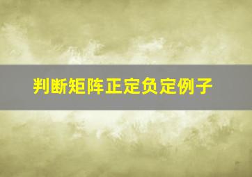 判断矩阵正定负定例子