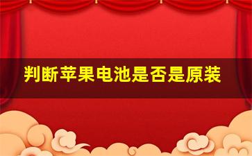 判断苹果电池是否是原装