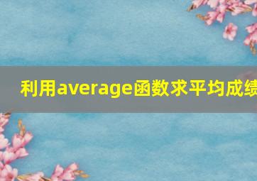 利用average函数求平均成绩