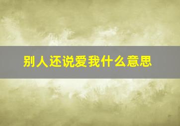 别人还说爱我什么意思