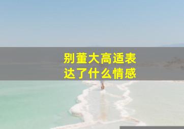 别董大高适表达了什么情感