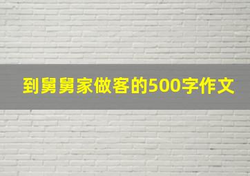 到舅舅家做客的500字作文