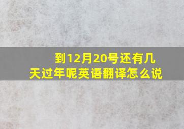 到12月20号还有几天过年呢英语翻译怎么说