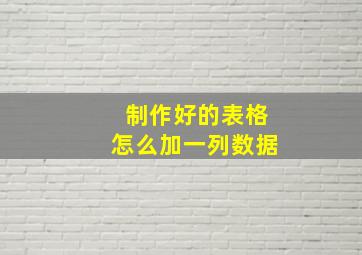 制作好的表格怎么加一列数据