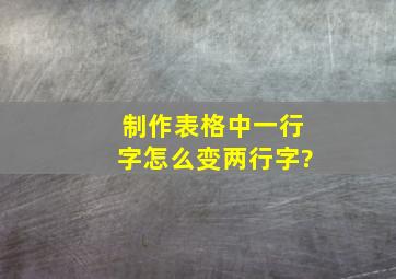 制作表格中一行字怎么变两行字?