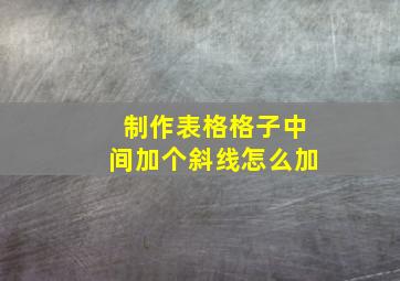 制作表格格子中间加个斜线怎么加