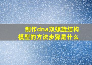 制作dna双螺旋结构模型的方法步骤是什么