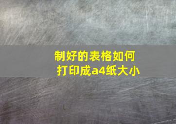 制好的表格如何打印成a4纸大小