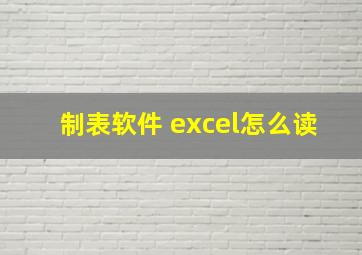 制表软件 excel怎么读