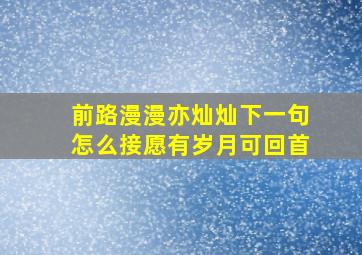 前路漫漫亦灿灿下一句怎么接愿有岁月可回首