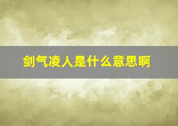 剑气凌人是什么意思啊