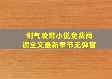 剑气凌霄小说免费阅读全文最新章节无弹窗